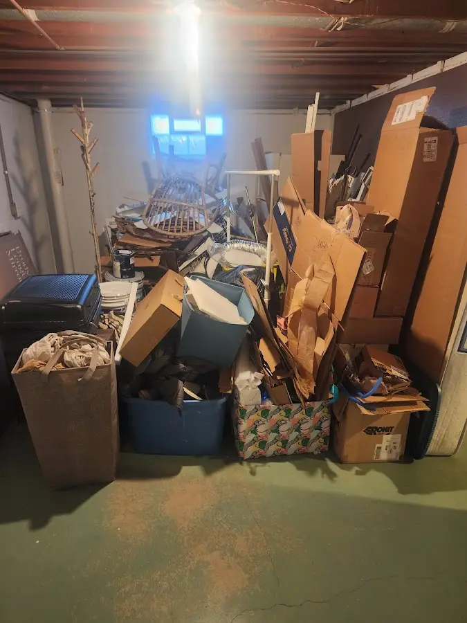 Roll-off dumpster container at job site for 4 Yard Dumpster Rental in Pea Ridge